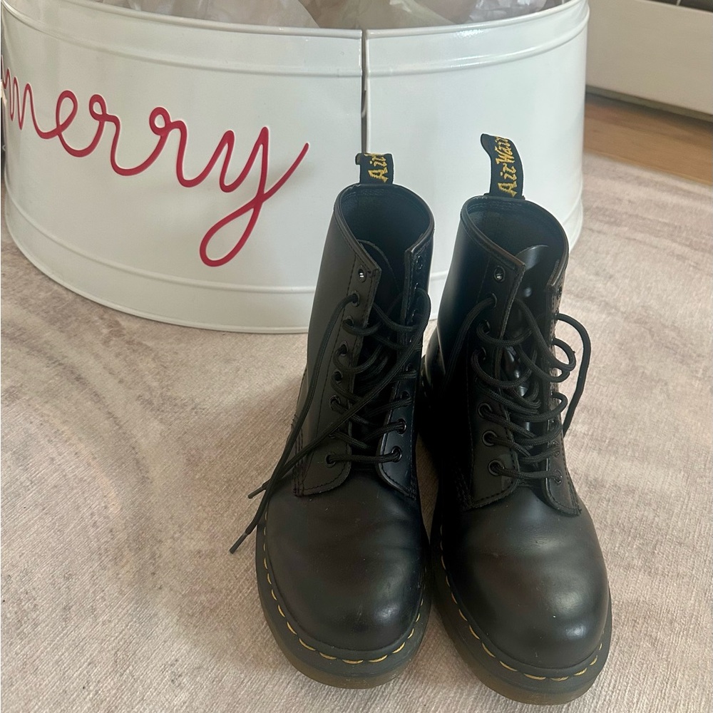 Dr. Martens Black Leather Combat Boots